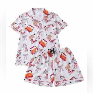 Chick-Fil-A Pajama Set M Funny Food Print Sleepwear Kitschy Campy Adult PJs